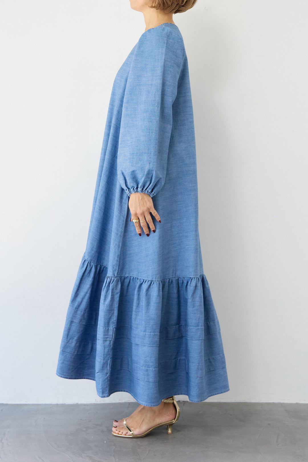 ティアードデニムワンピース