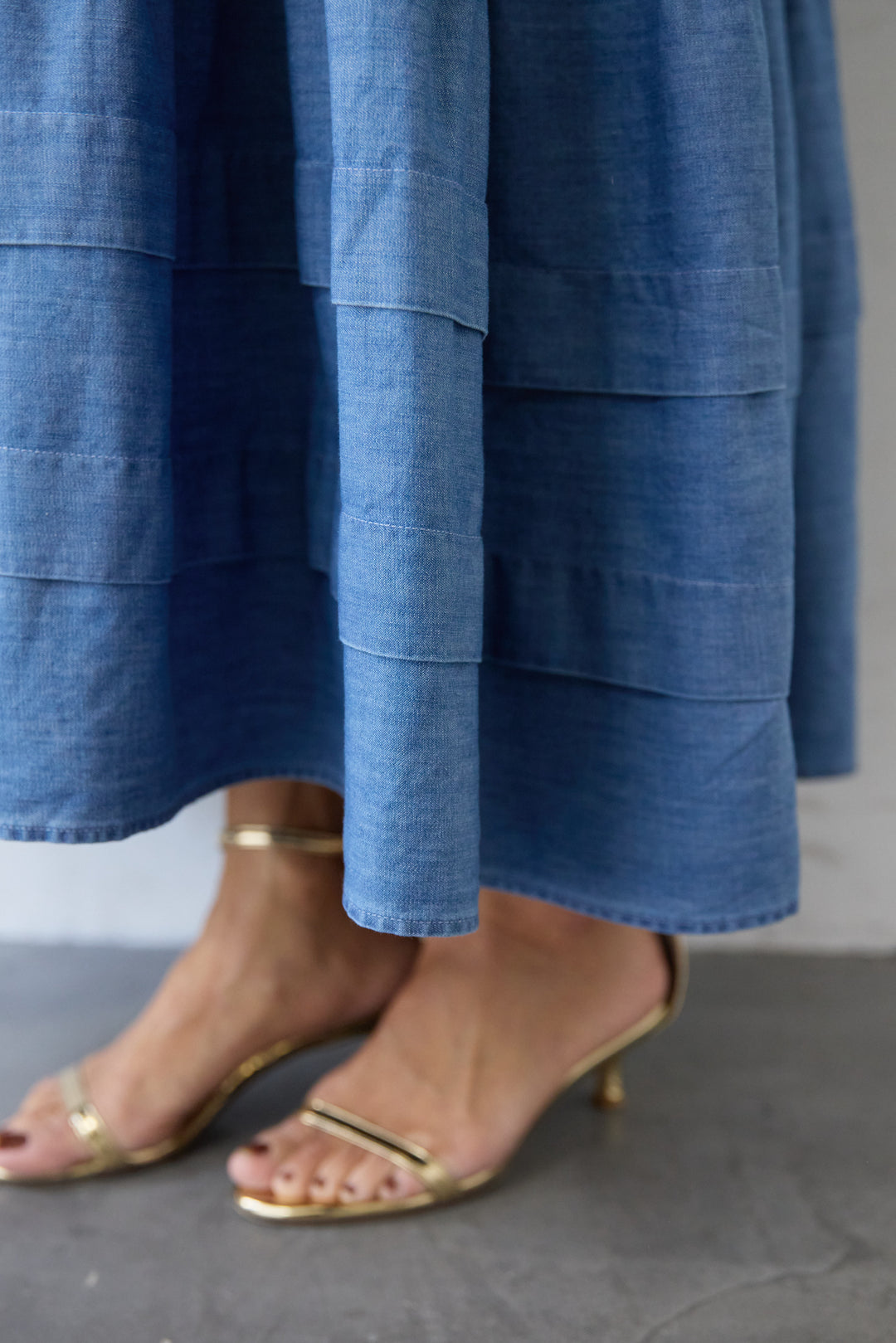 ティアードデニムワンピース