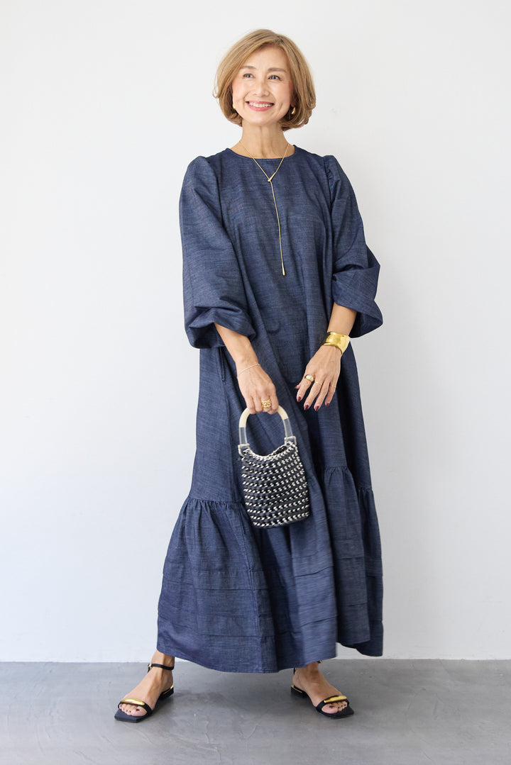 ティアードデニムワンピース