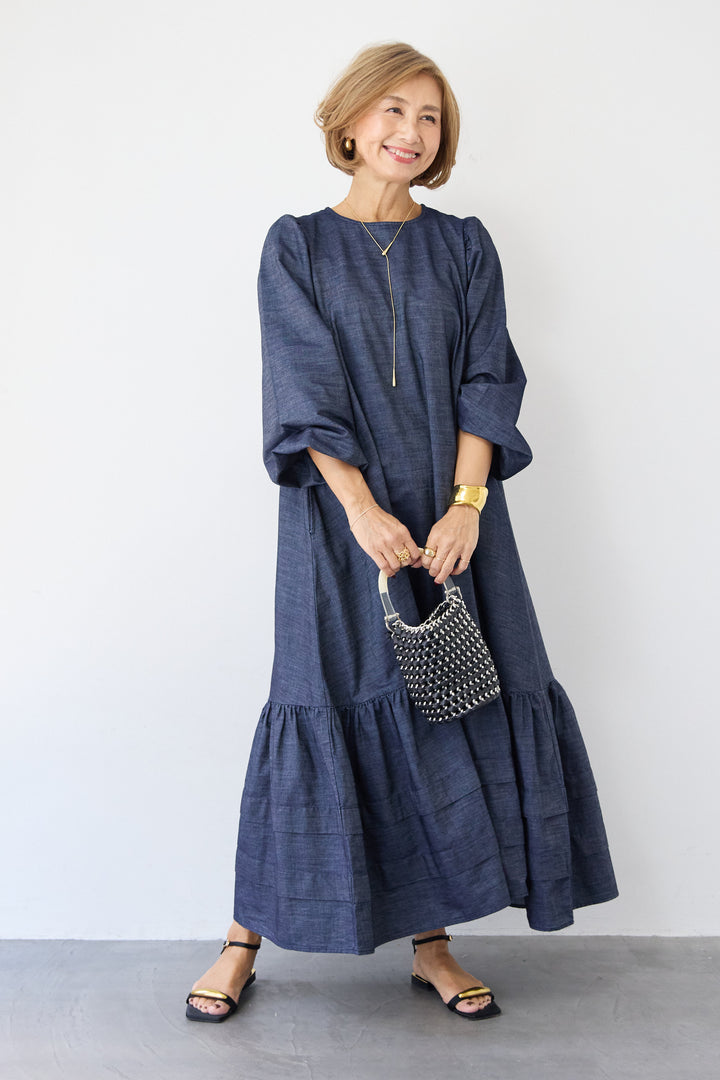 ティアードデニムワンピース