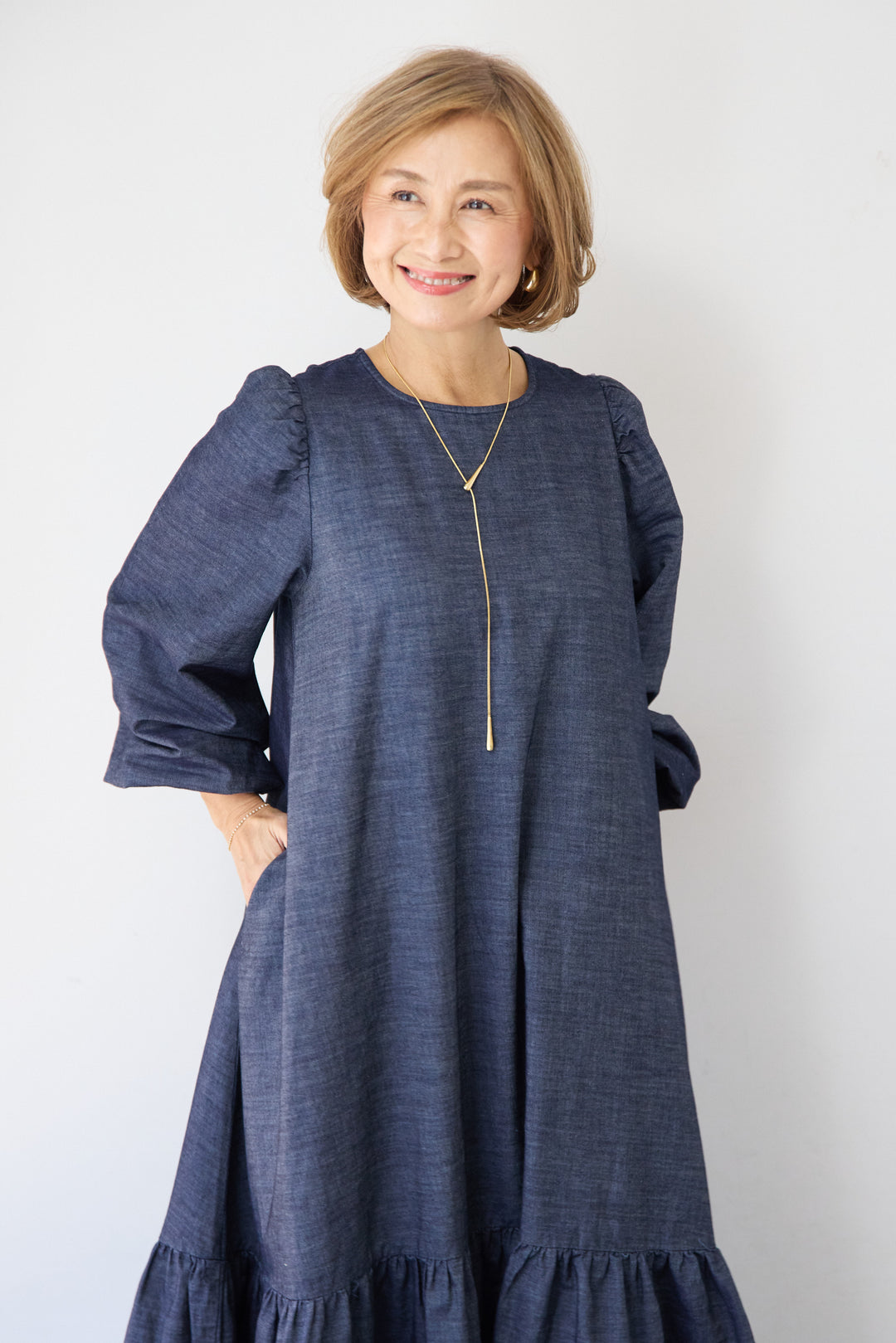 ティアードデニムワンピース