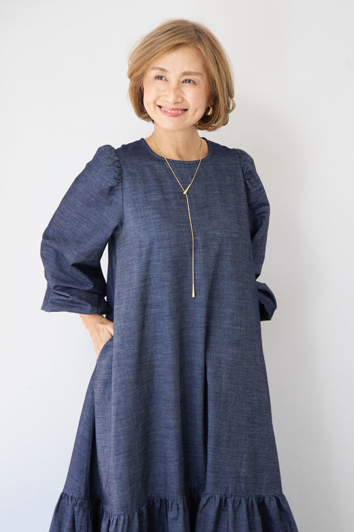 ティアードデニムワンピース