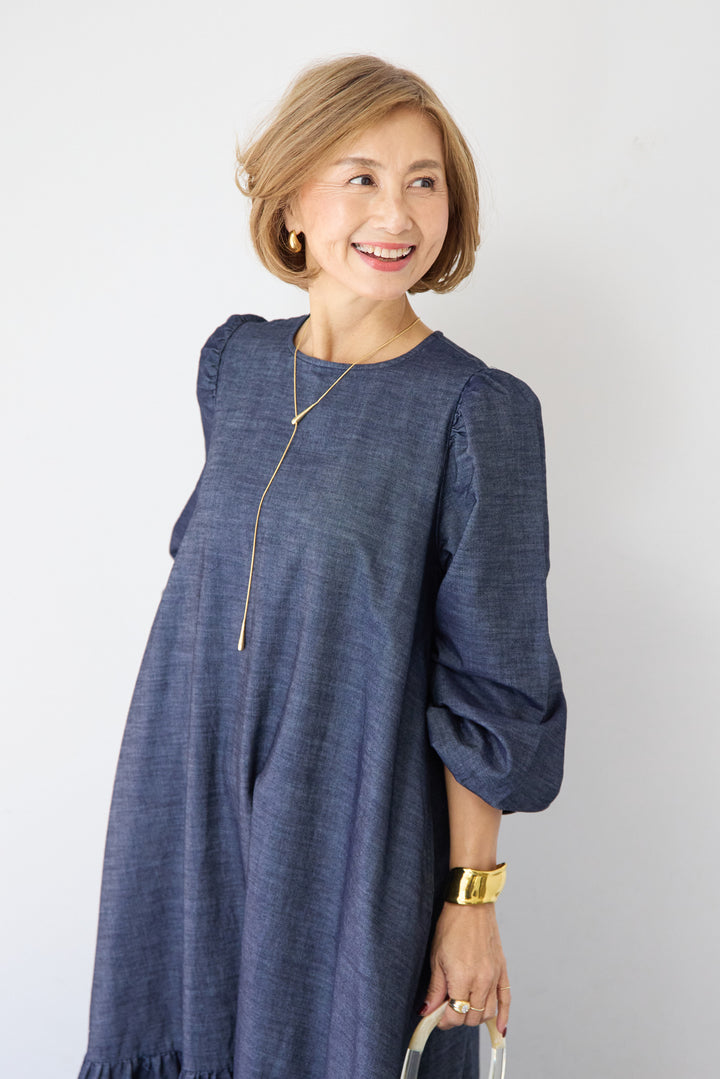 ティアードデニムワンピース