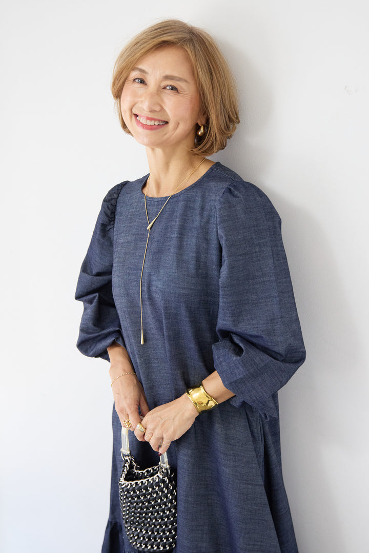 ティアードデニムワンピース