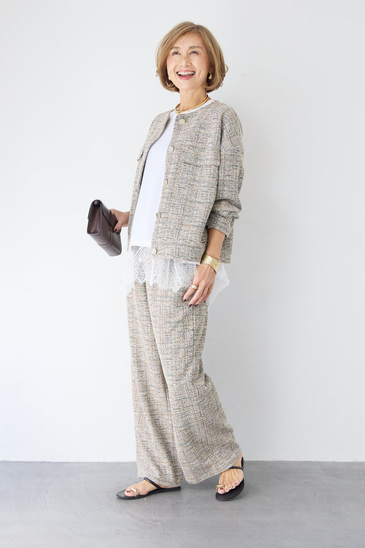 カットツイードドルマンジャケット