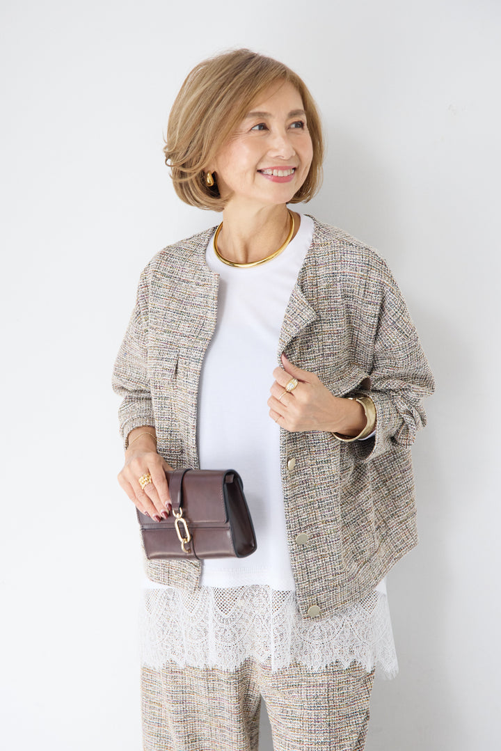 カットツイードドルマンジャケット