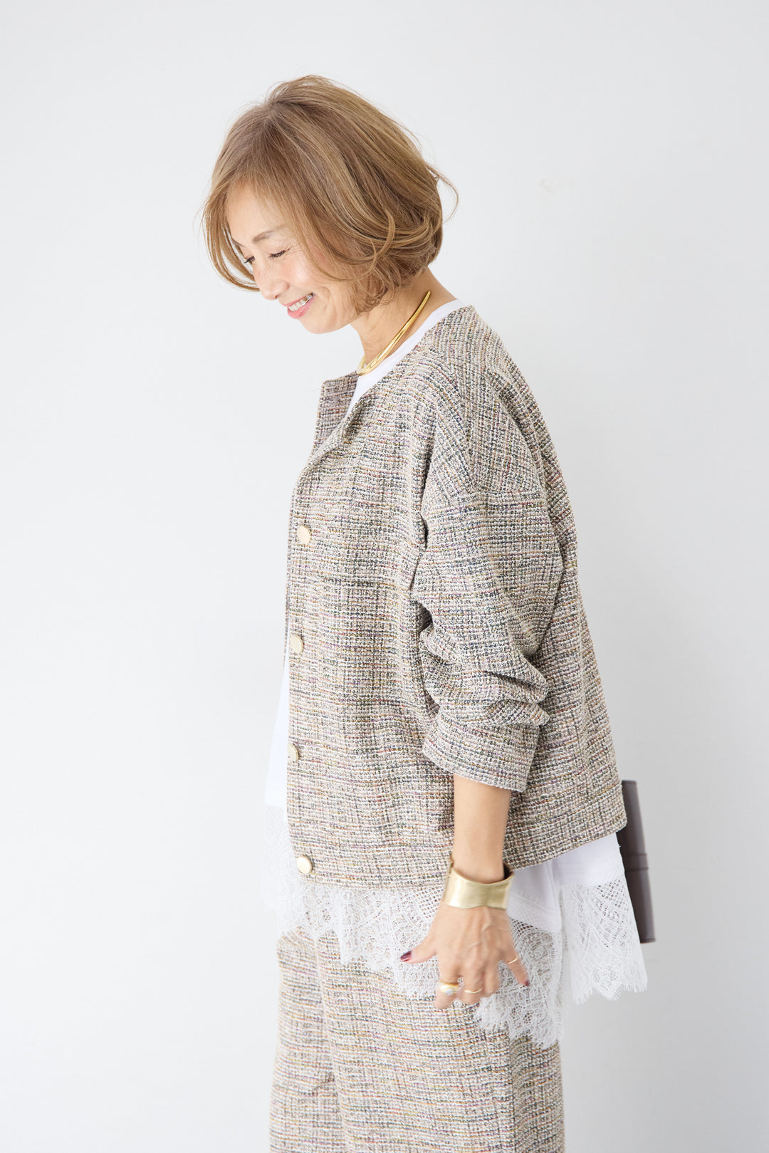 カットツイードドルマンジャケット