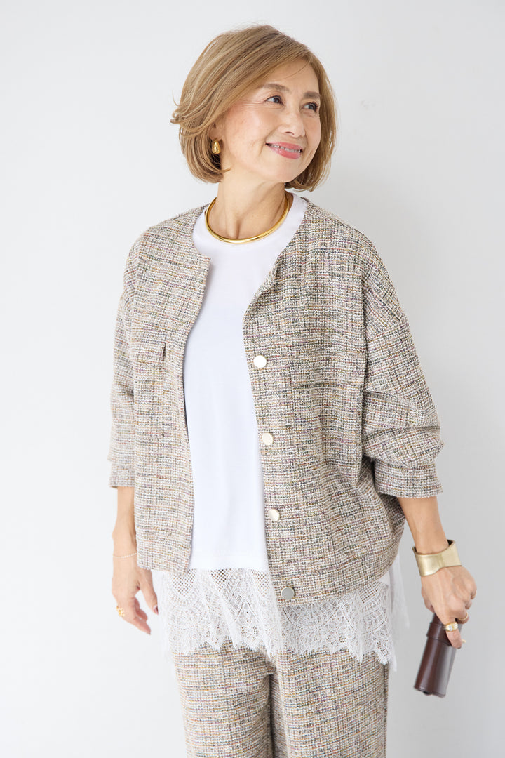 カットツイードドルマンジャケット