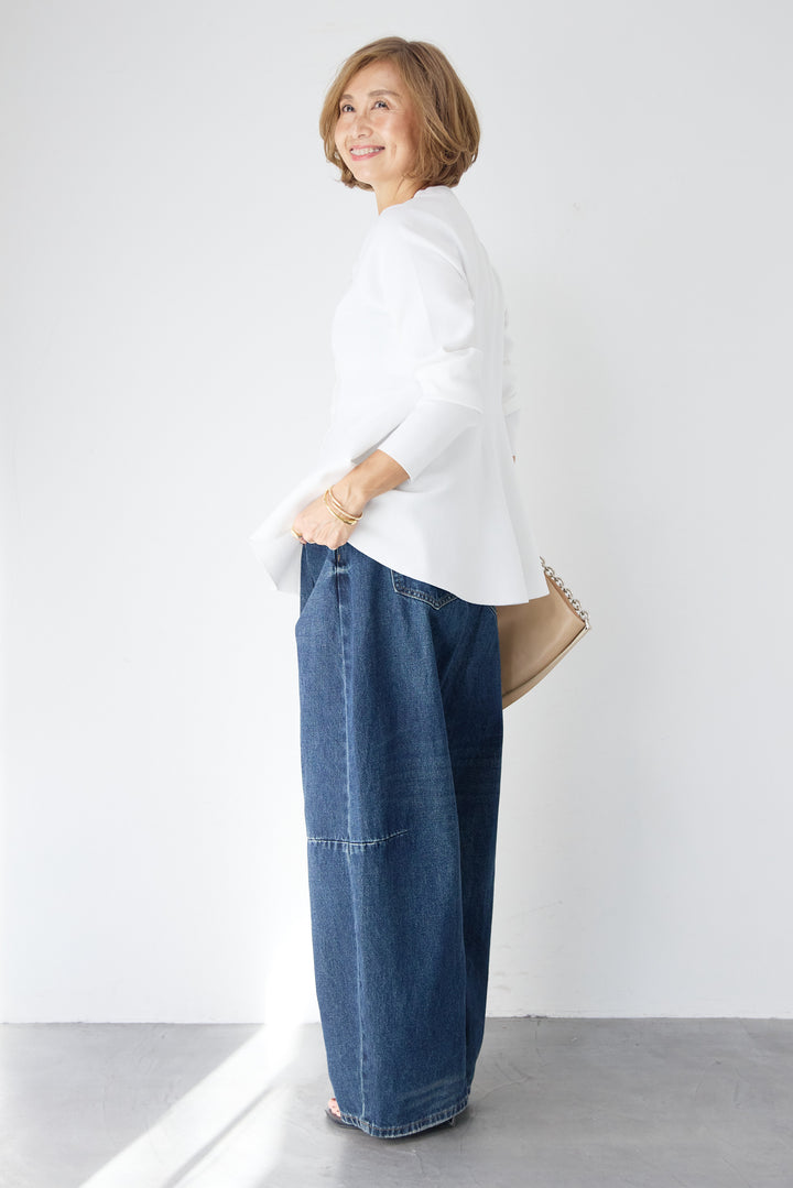 パールボタンペプラムカーディガン