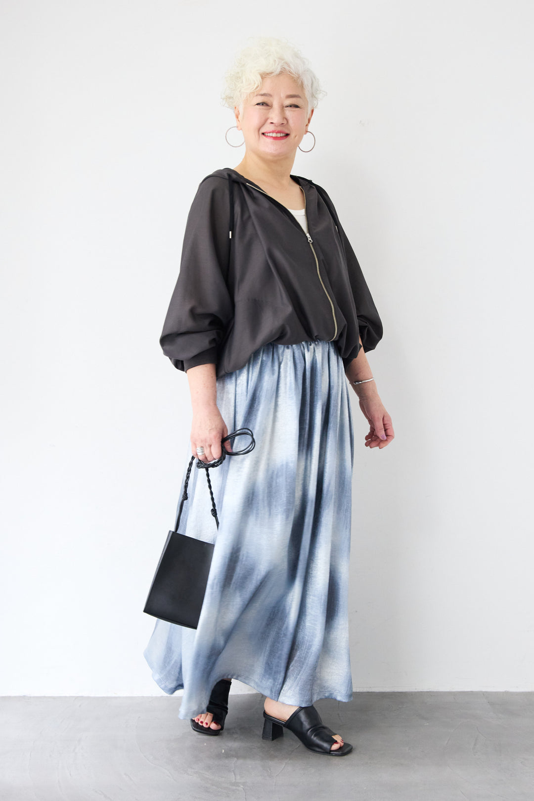 スラブリネン フーディショートブルゾン