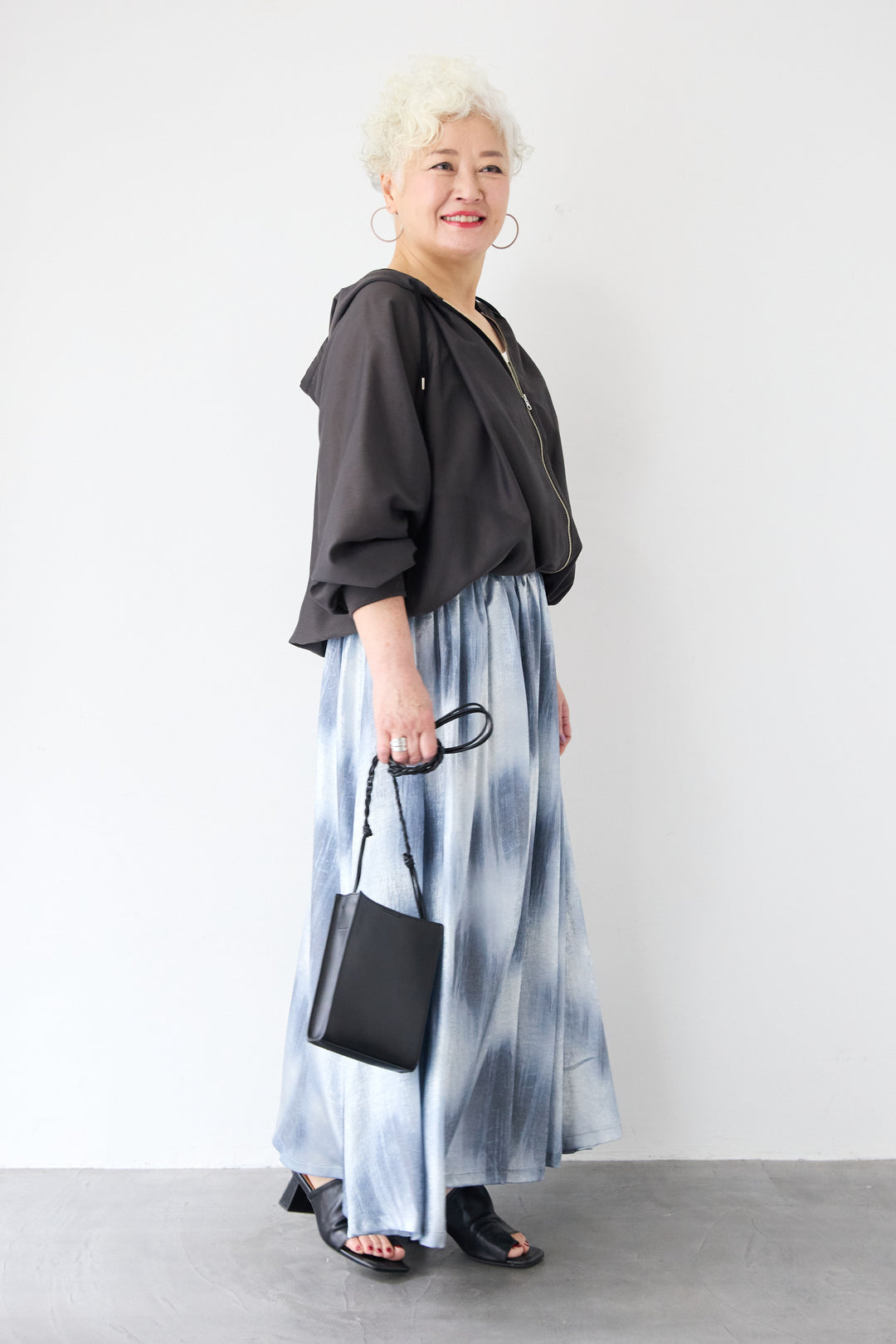 スラブリネン フーディショートブルゾン