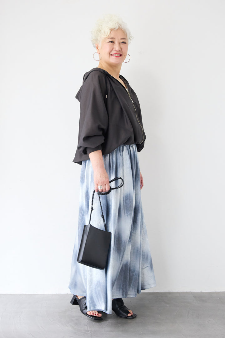 スラブリネン フーディショートブルゾン