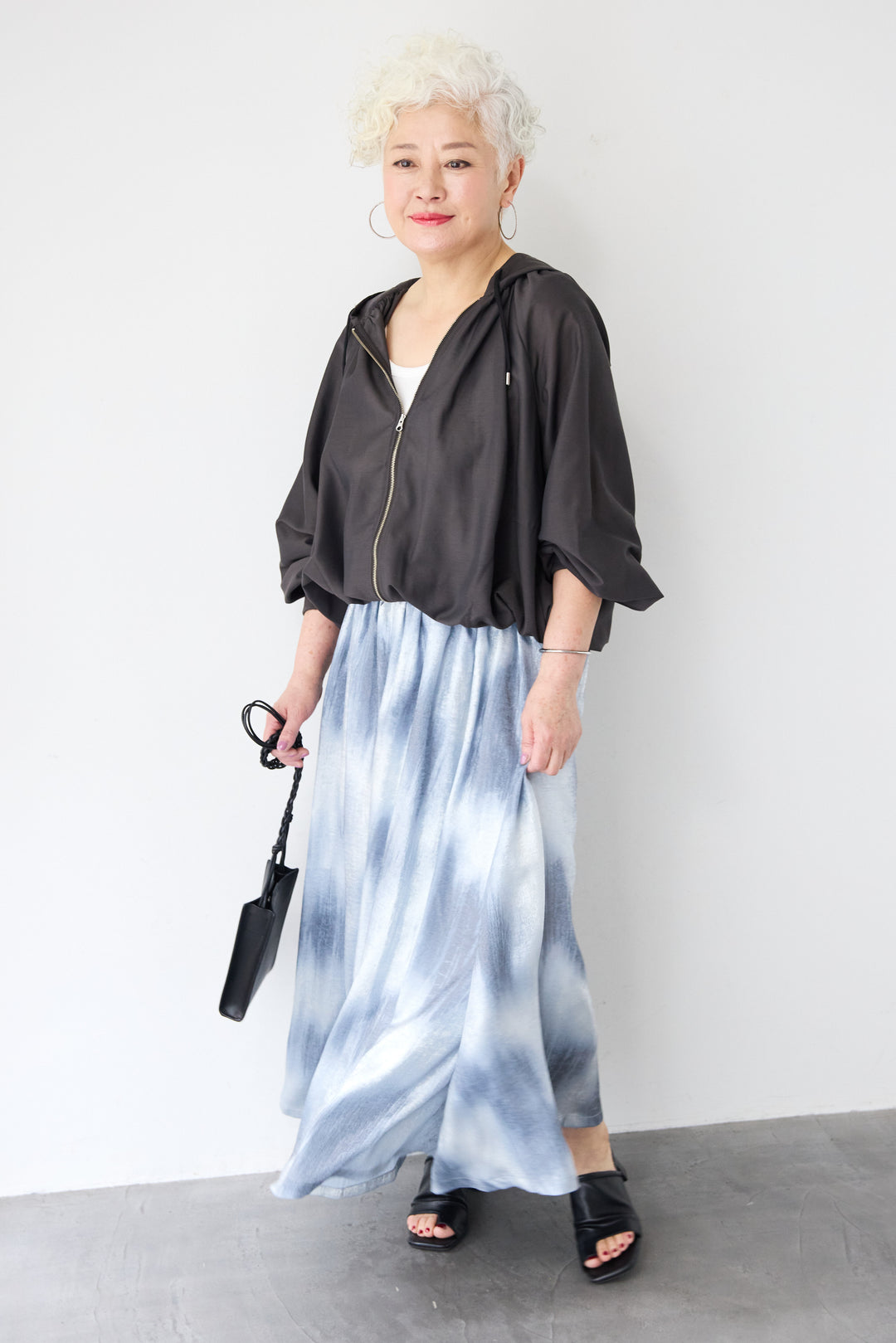 スラブリネン フーディショートブルゾン