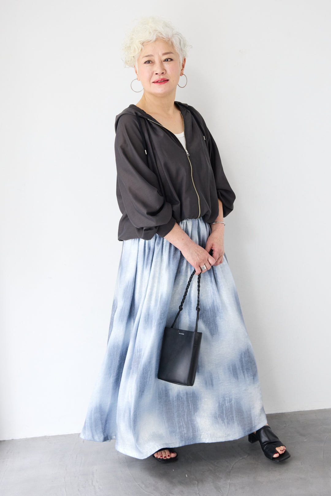 スラブリネン フーディショートブルゾン