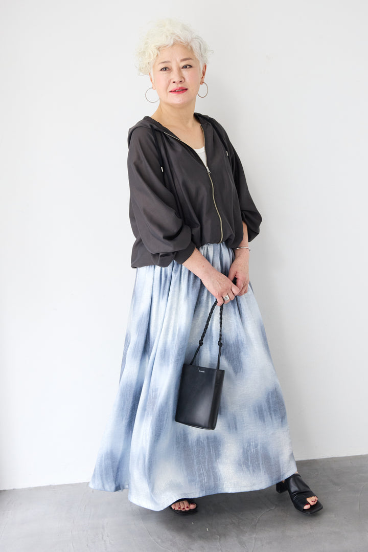 スラブリネン フーディショートブルゾン