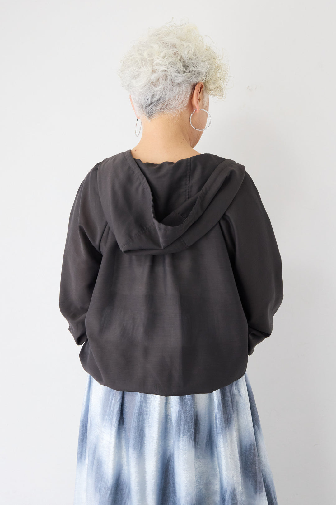 スラブリネン フーディショートブルゾン