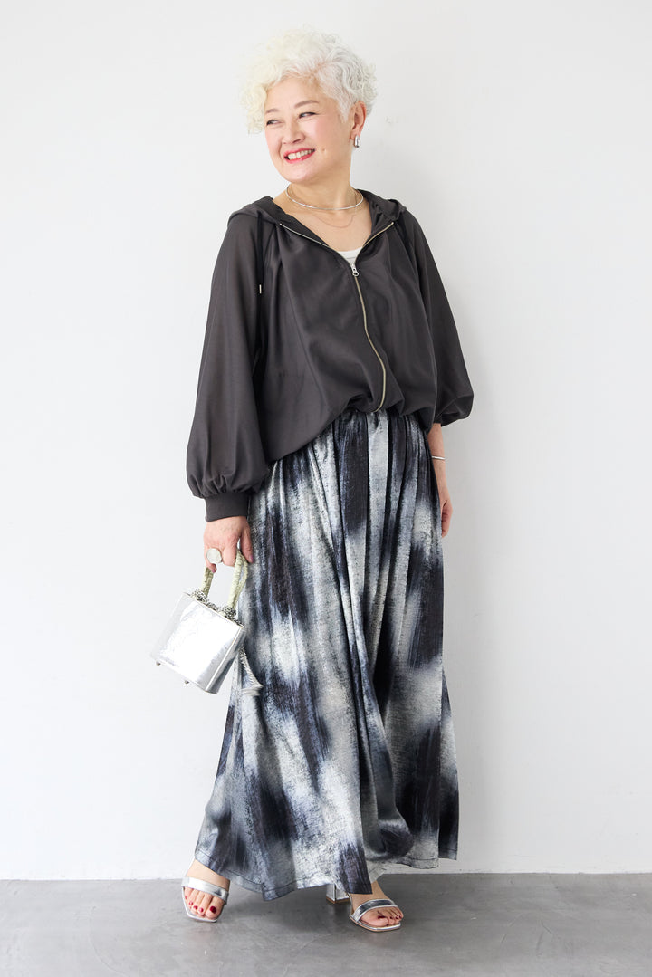 水彩柄グリッタースカート