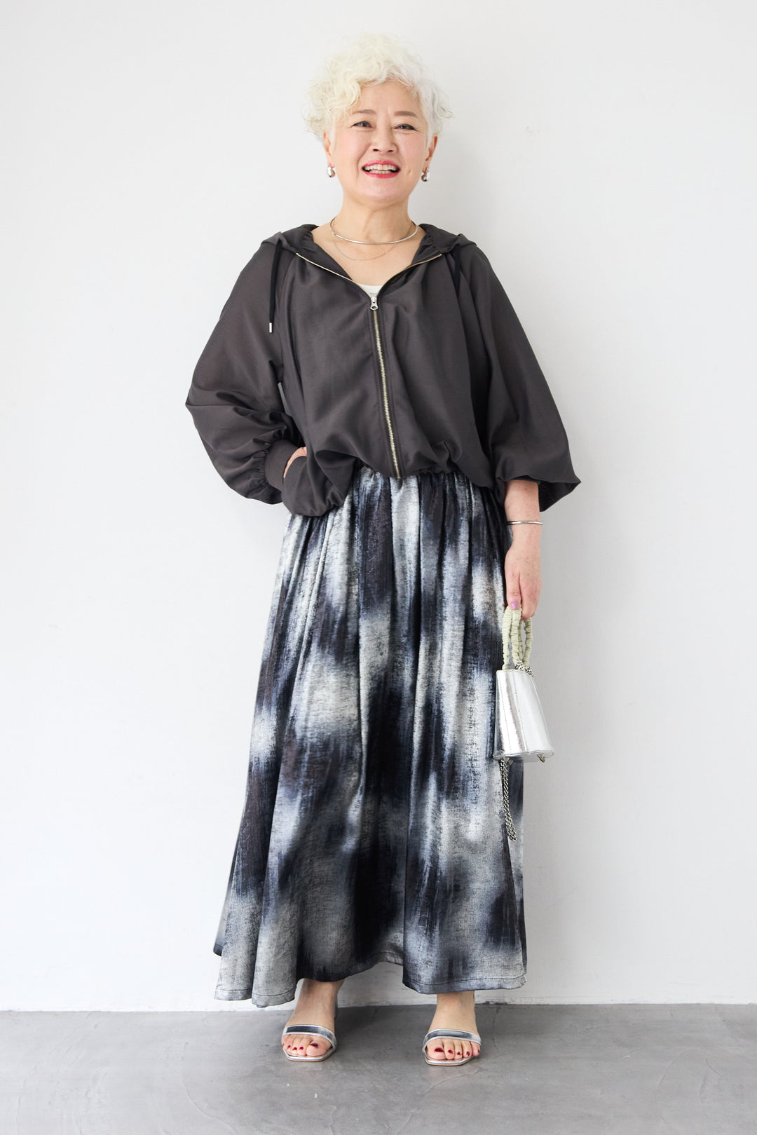 スラブリネン フーディショートブルゾン