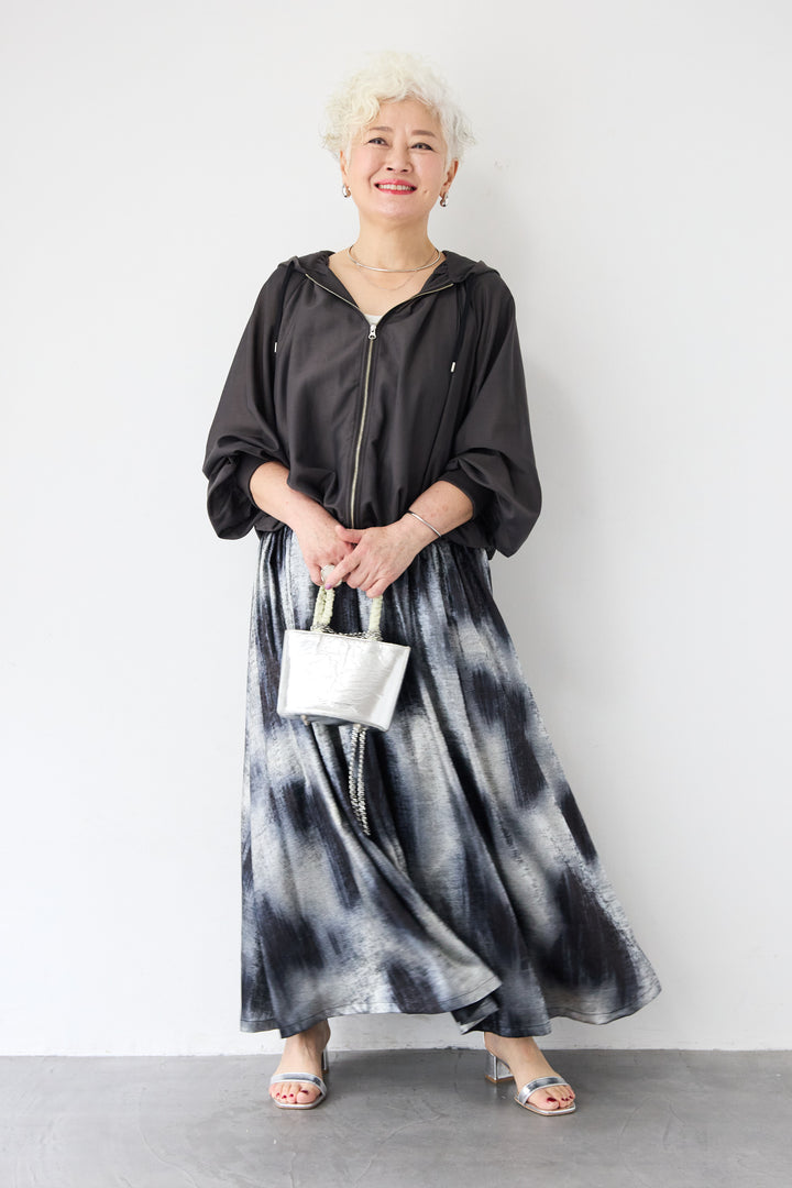 スラブリネン フーディショートブルゾン