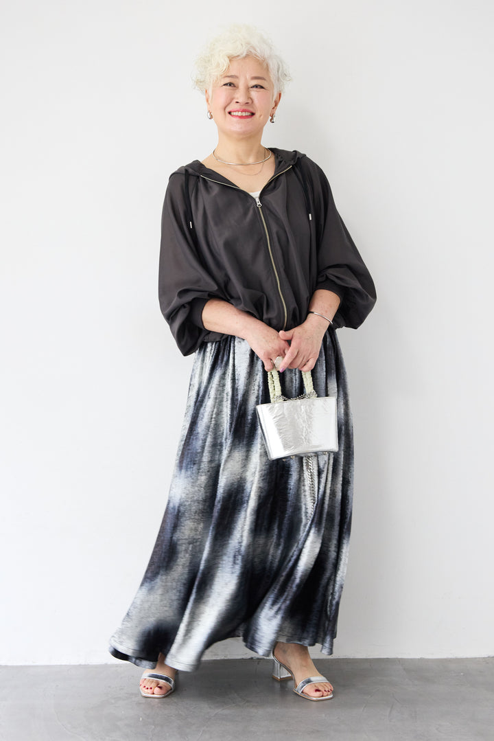 スラブリネン フーディショートブルゾン