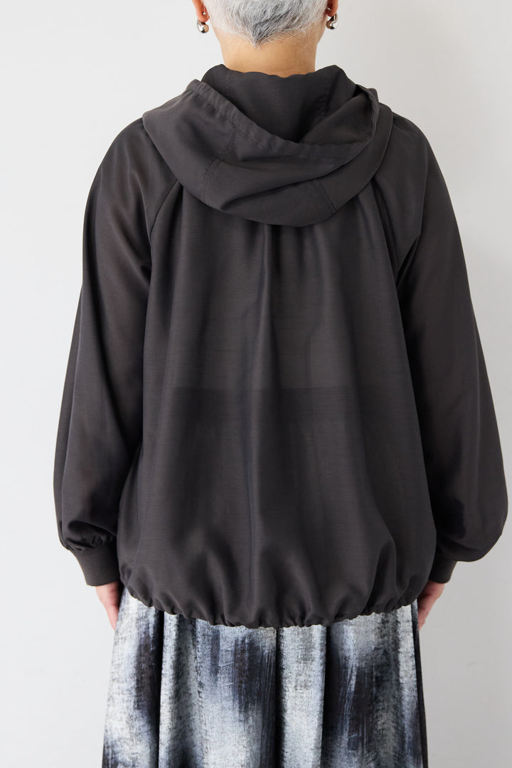 スラブリネン フーディショートブルゾン