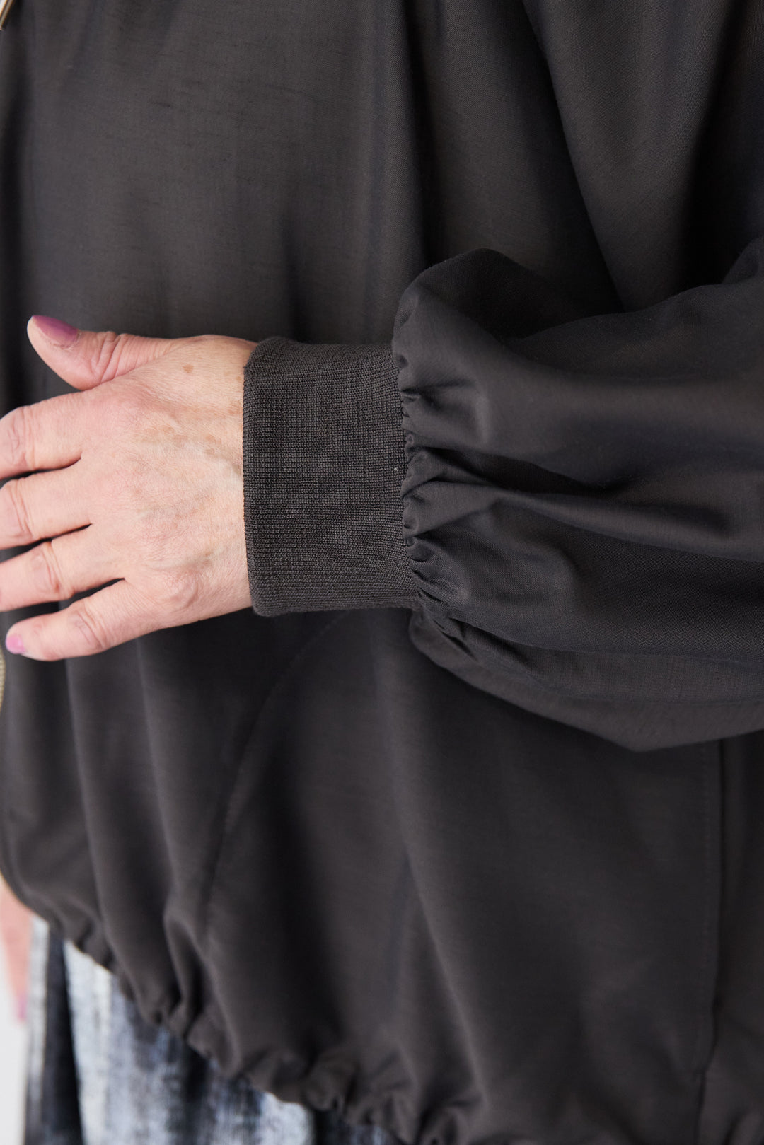 スラブリネン フーディショートブルゾン