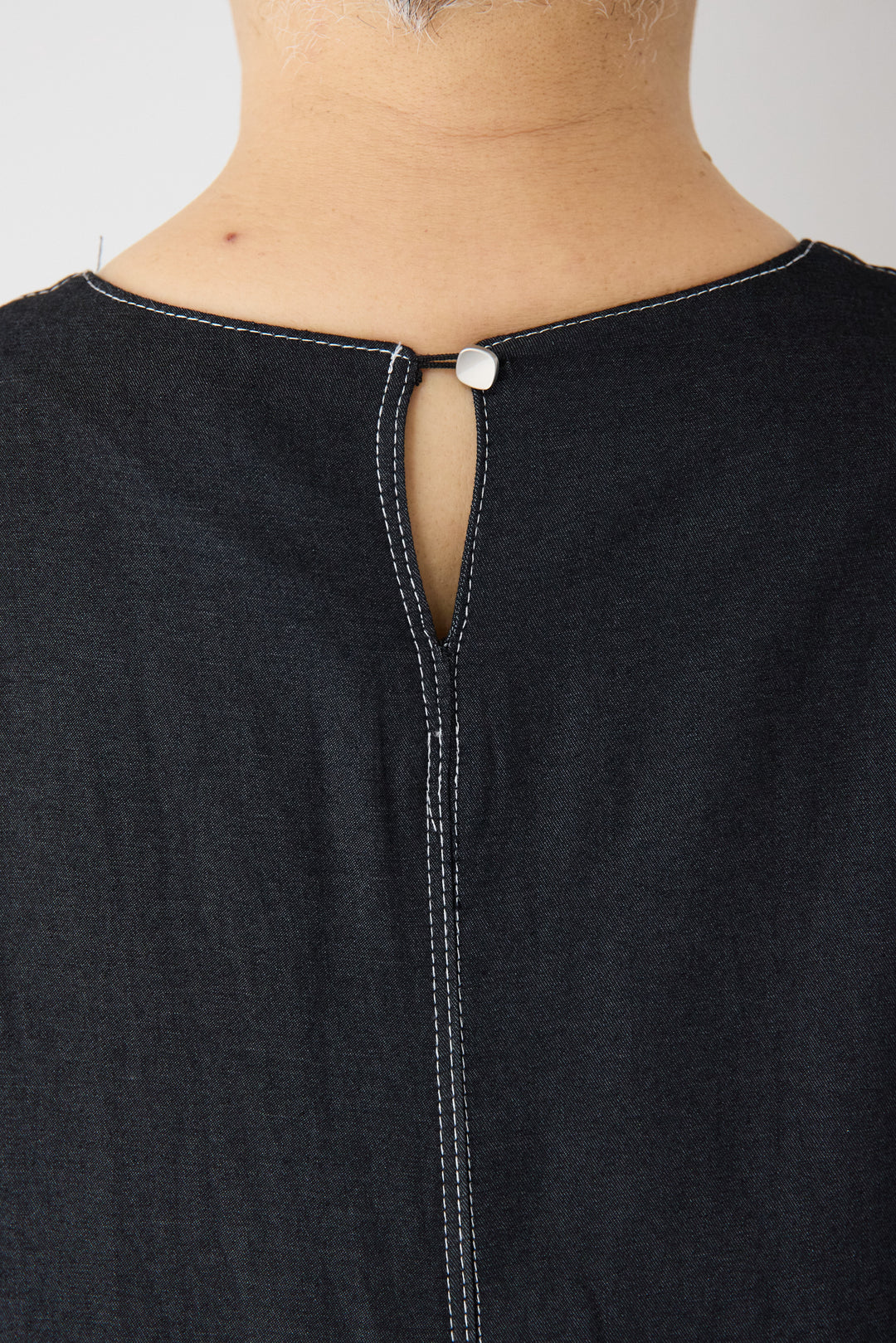 ソフトデニムステッチワンピース