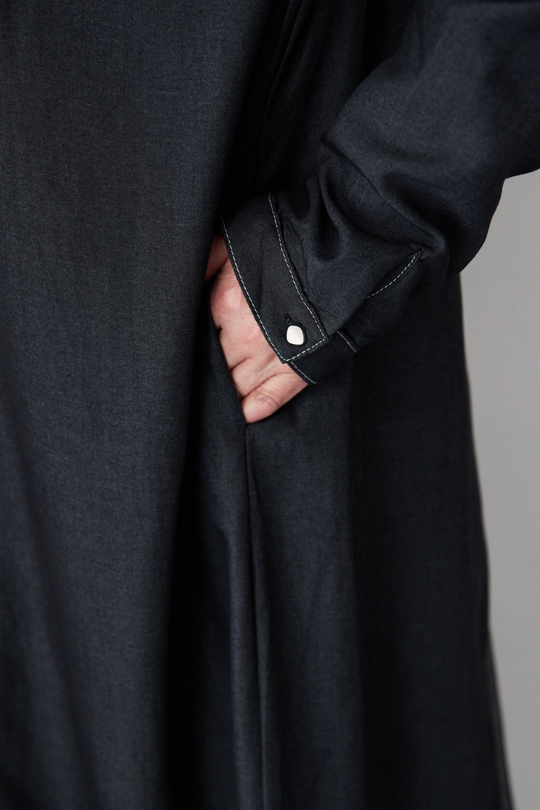 ソフトデニムステッチワンピース