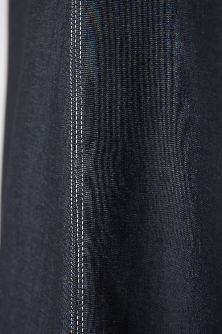 ソフトデニムステッチワンピース