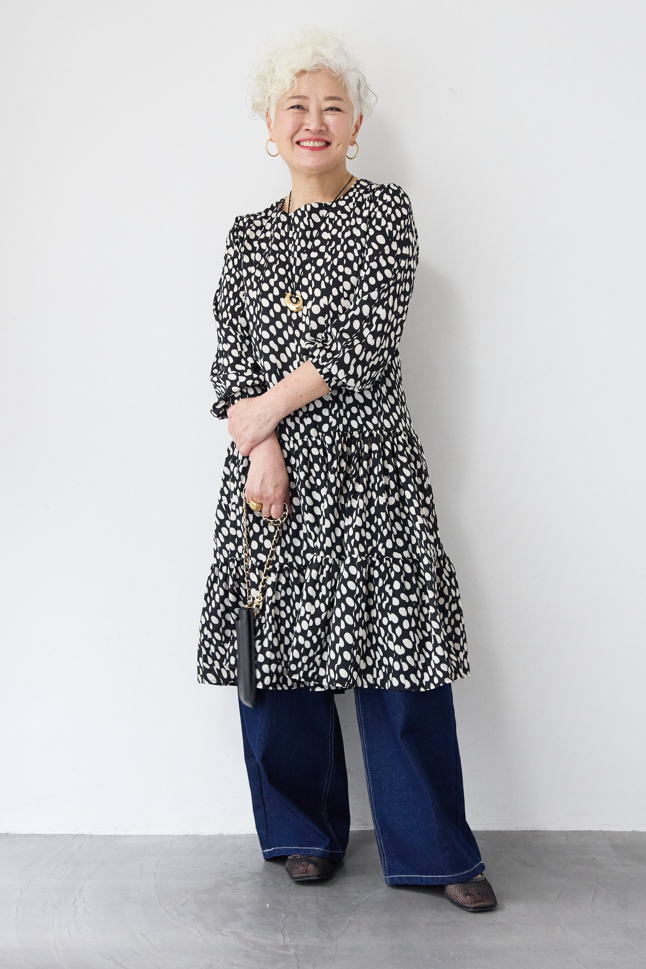 ドット柄ティアードワンピース – plusotoha