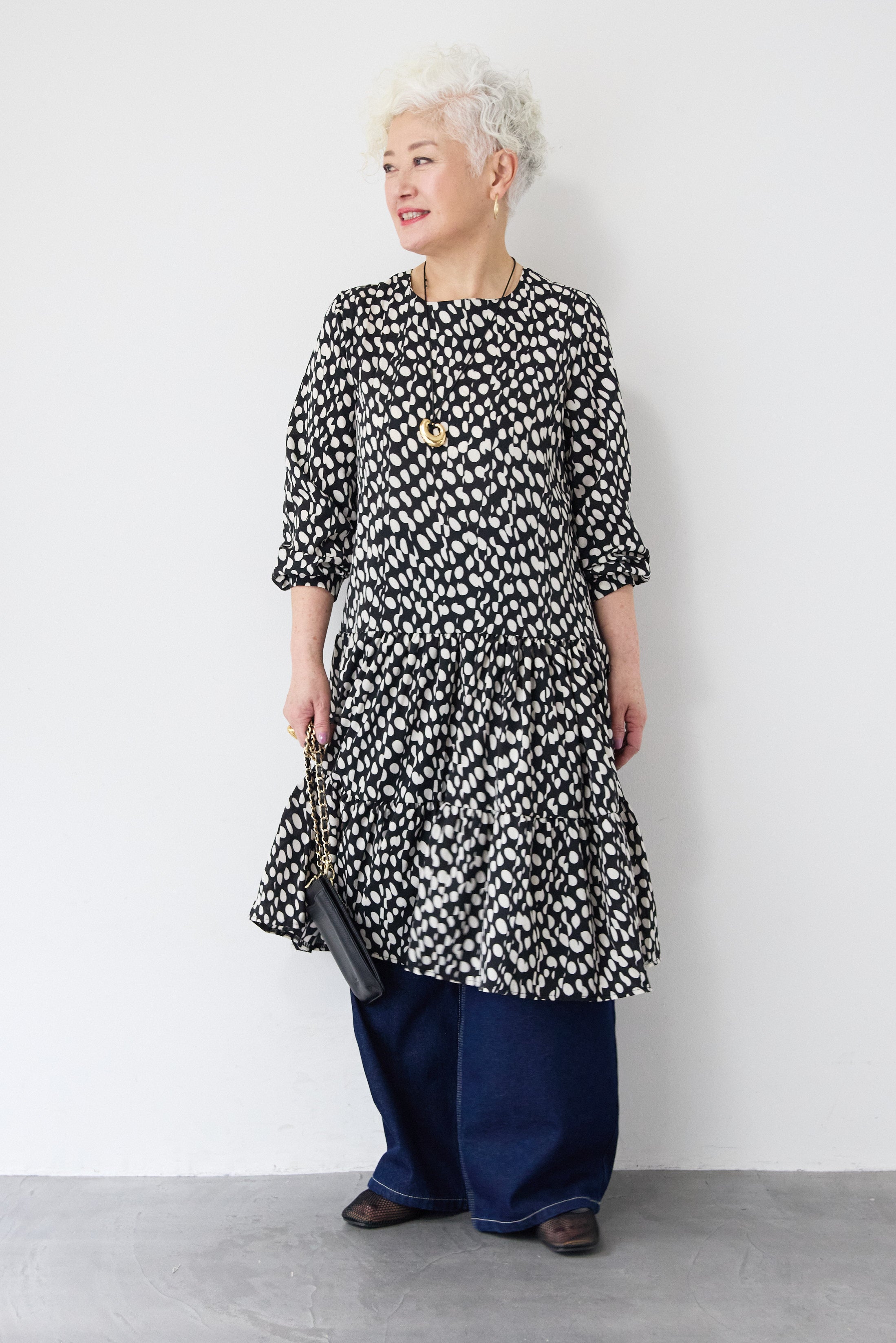 ドット柄ティアードワンピース – plusotoha