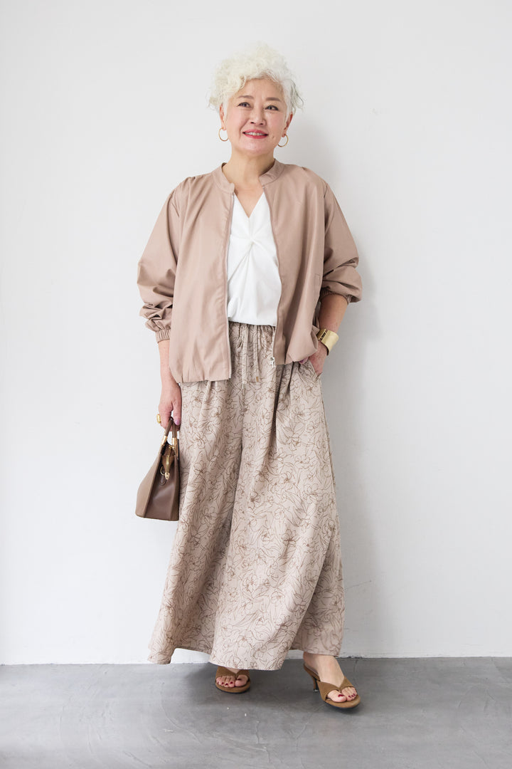 フェイクレザーギャザーブルゾン