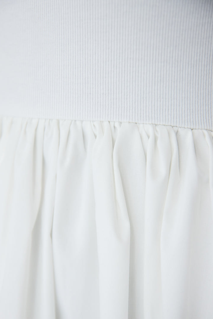 [SET]デニムシングルライダース+布帛ドッキングノースリーブワンピース(2set)