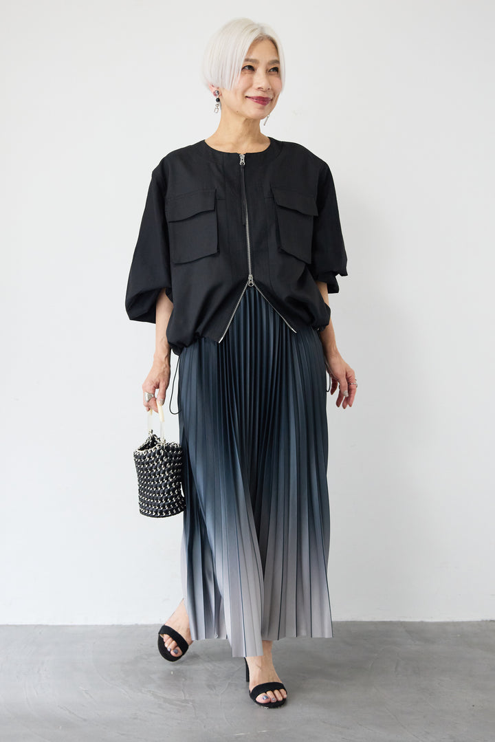 グラデーションロングプリーツスカート