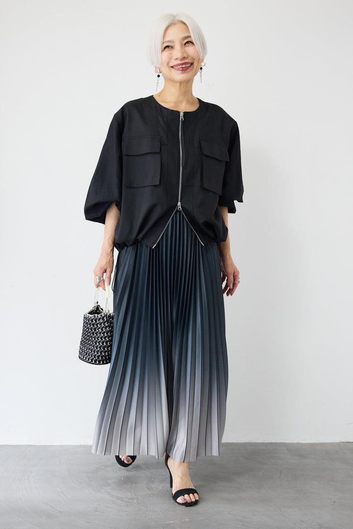 グラデーションロングプリーツスカート