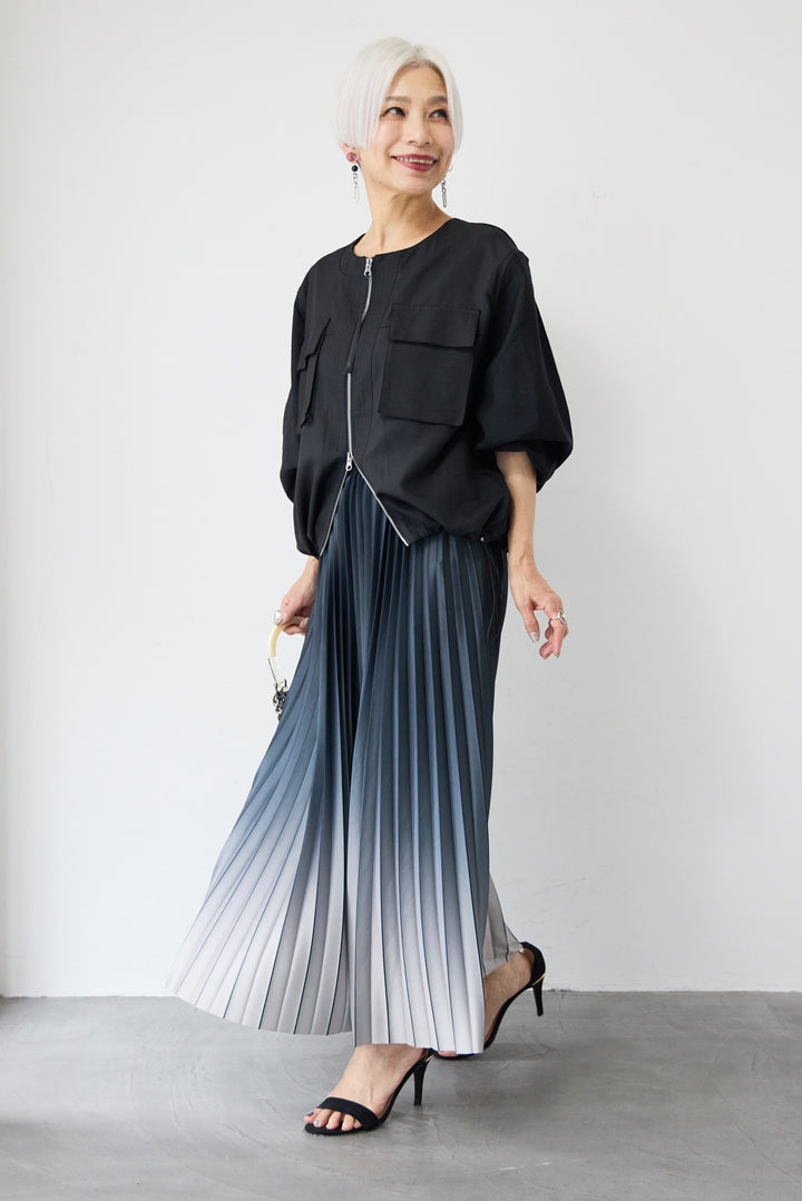 グラデーションロングプリーツスカート