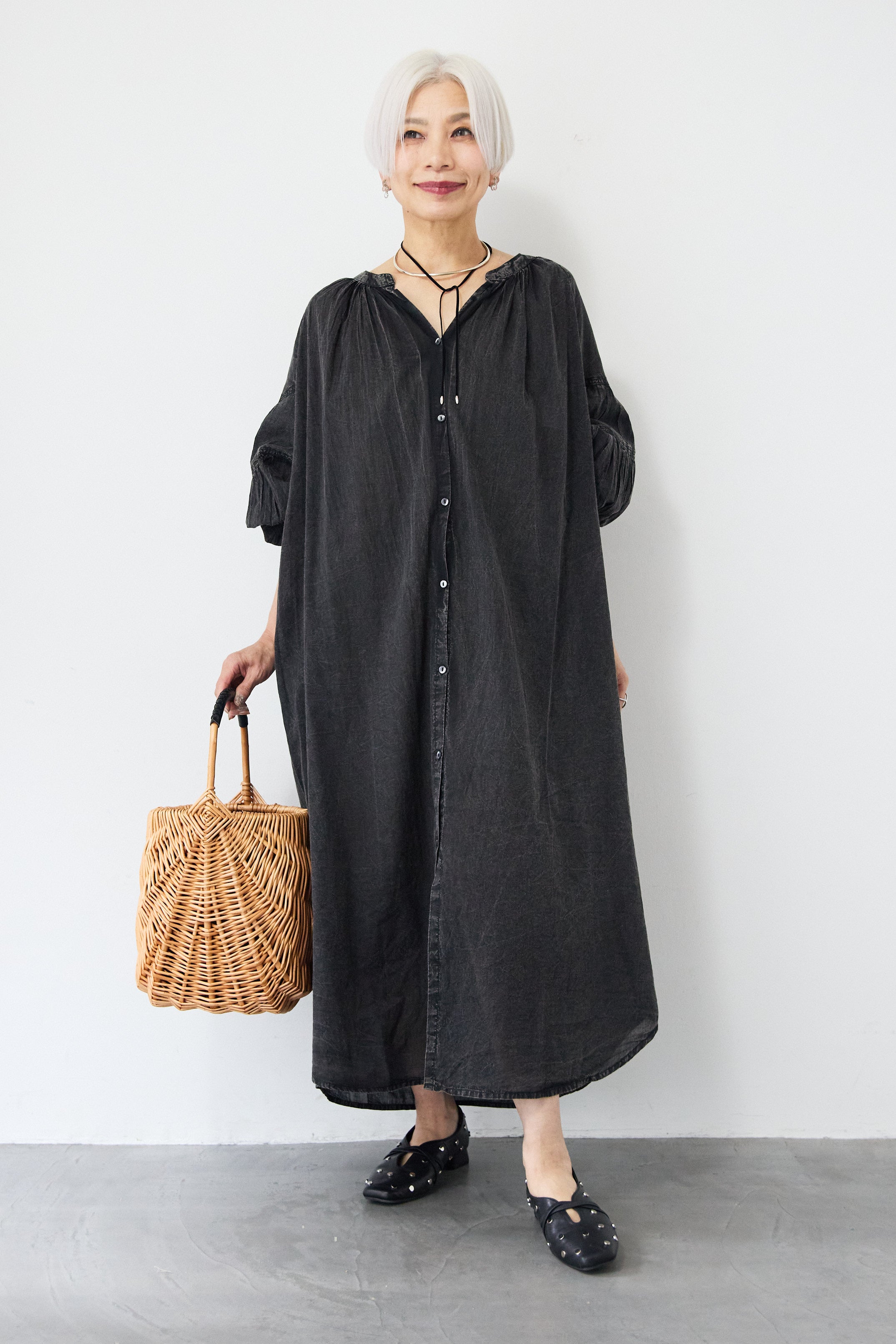 ヴィンテージライクギャザーワンピース – plusotoha