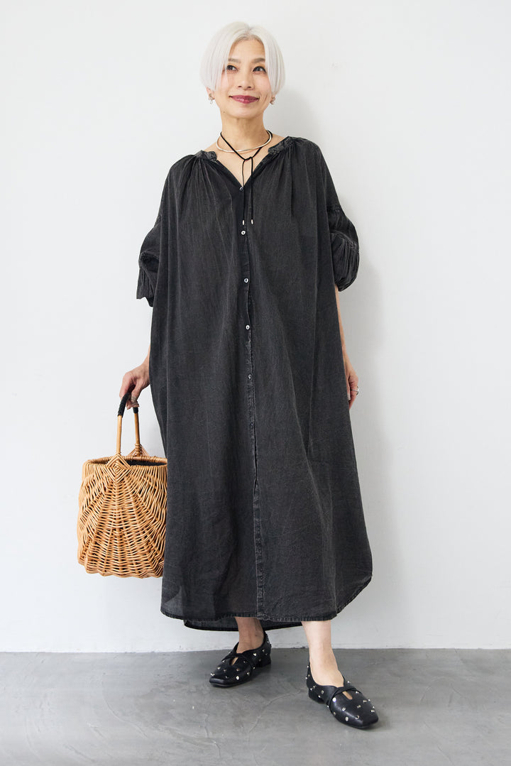 ヴィンテージライクギャザーワンピース