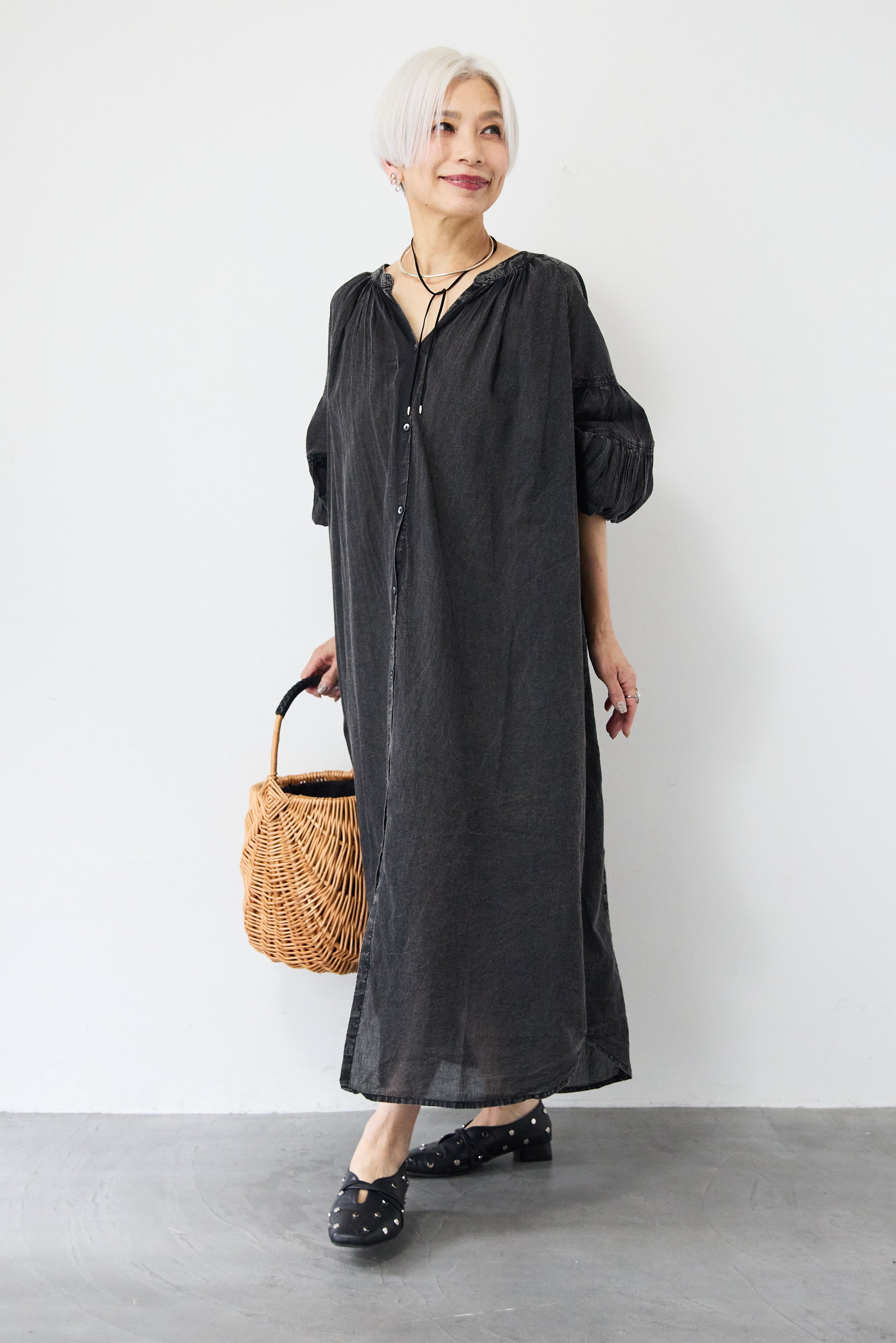 ヴィンテージライクギャザーワンピース – plusotoha