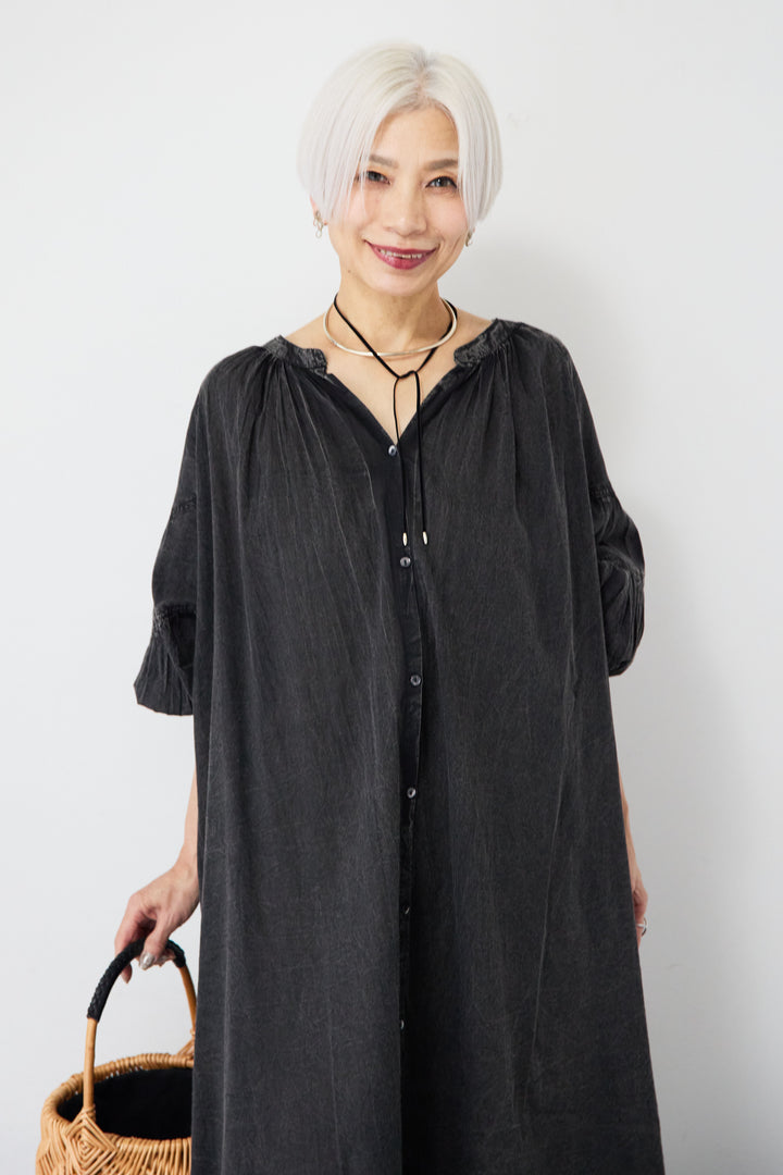 ヴィンテージライクギャザーワンピース