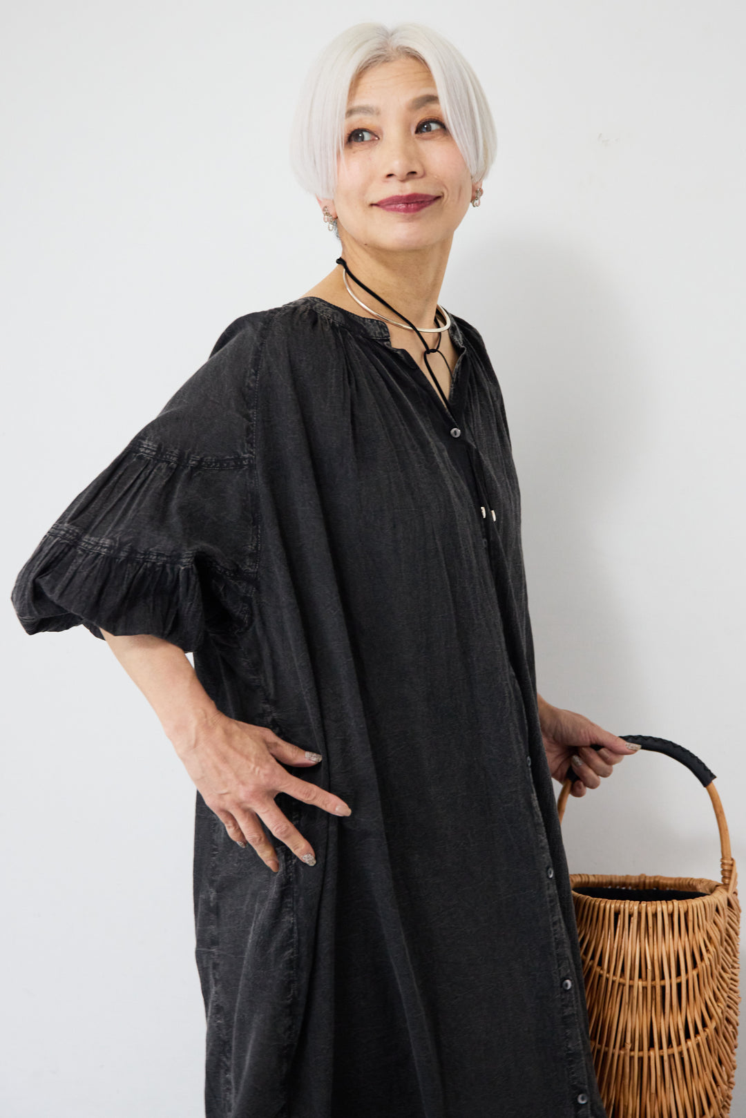 ヴィンテージライクギャザーワンピース