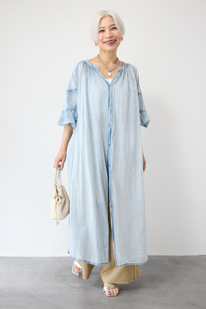 ヴィンテージライクギャザーワンピース