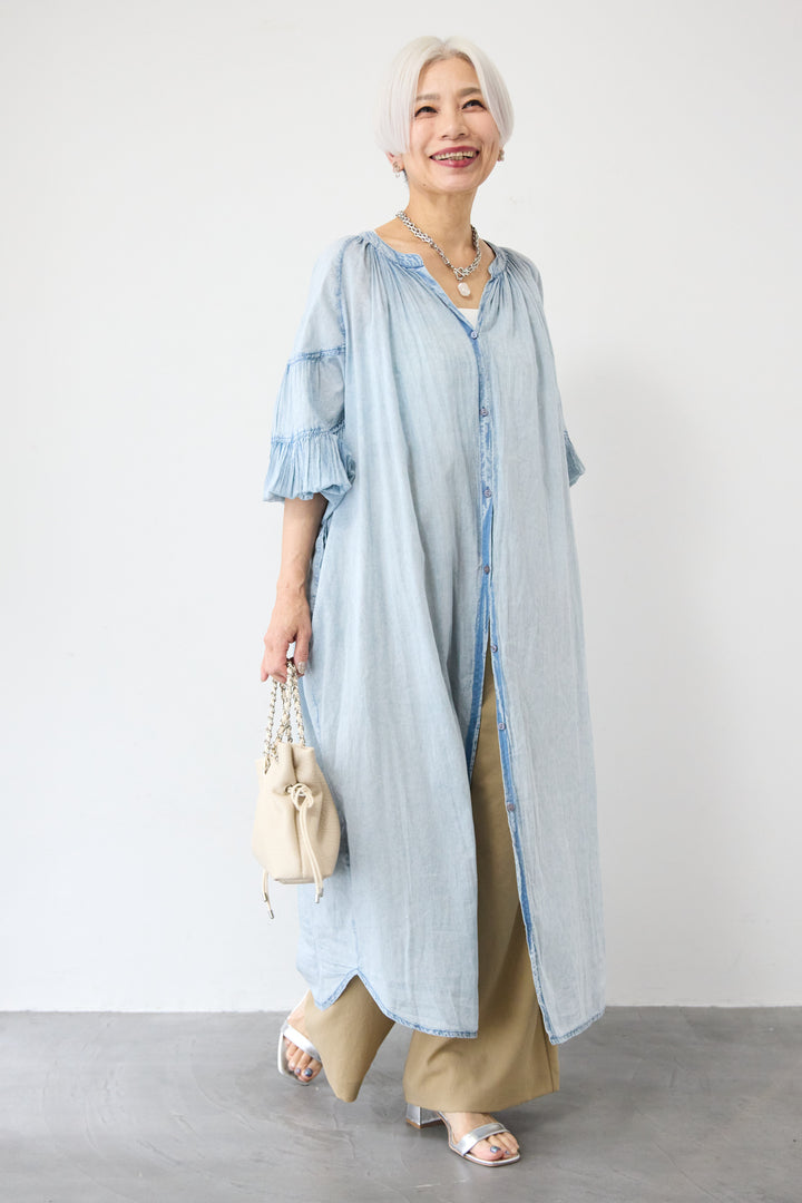 ヴィンテージライクギャザーワンピース