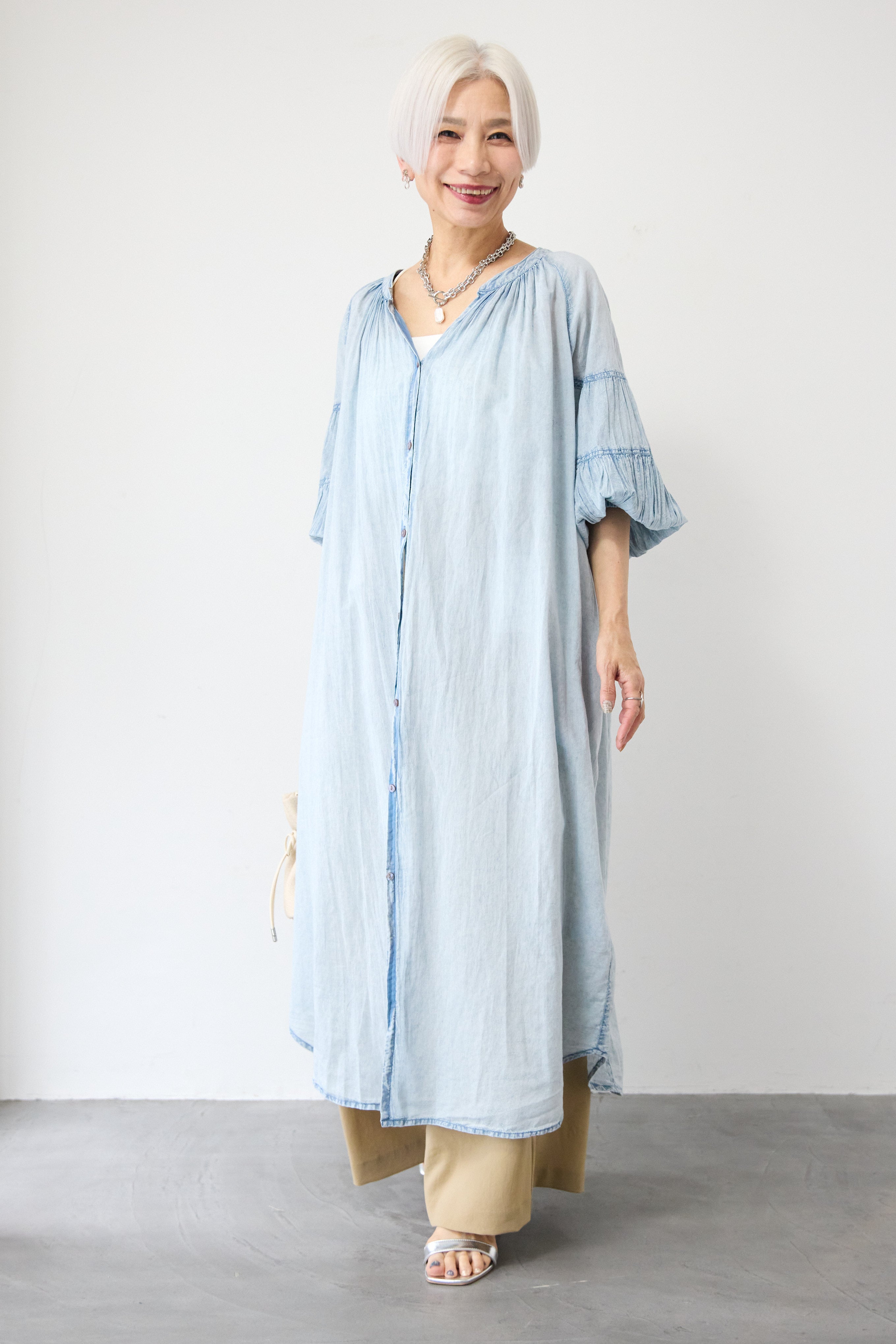 ヴィンテージライクギャザーワンピース – plusotoha