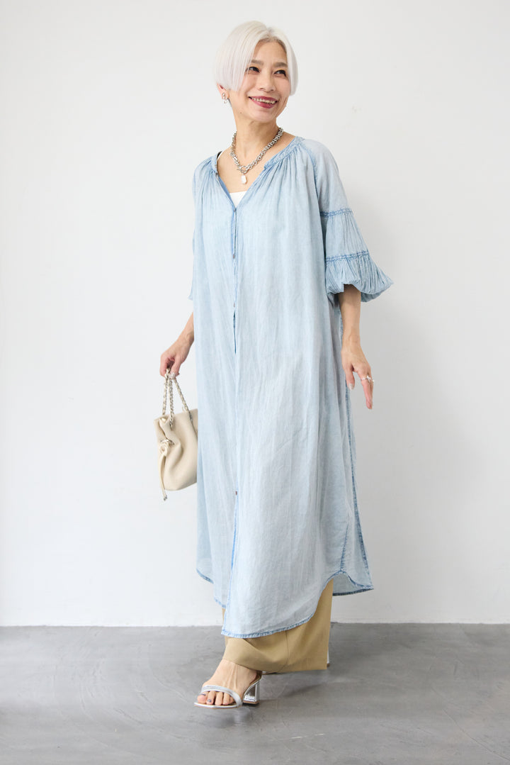 ヴィンテージライクギャザーワンピース