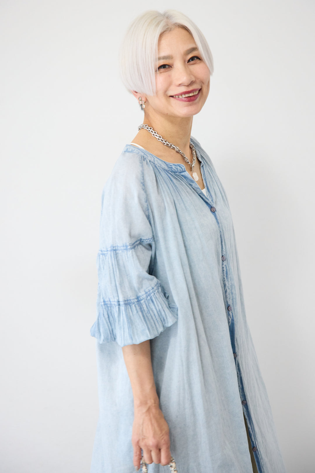 ヴィンテージライクギャザーワンピース