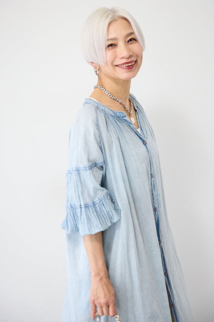 ヴィンテージライクギャザーワンピース