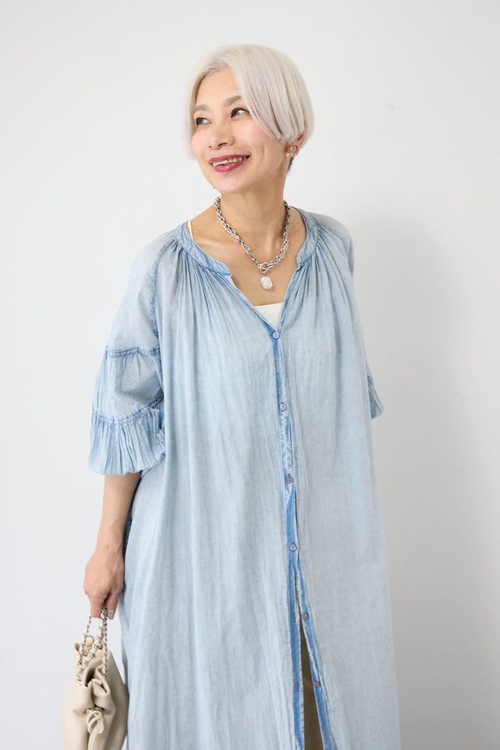 ヴィンテージライクギャザーワンピース