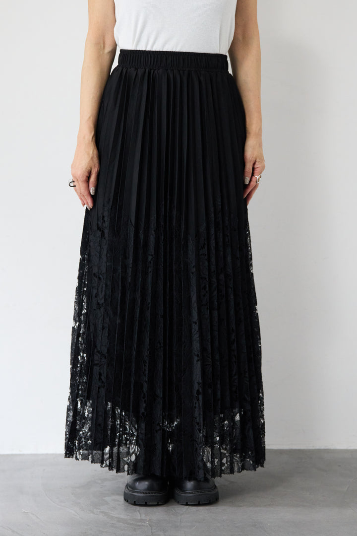 レース切替プリーツスカート