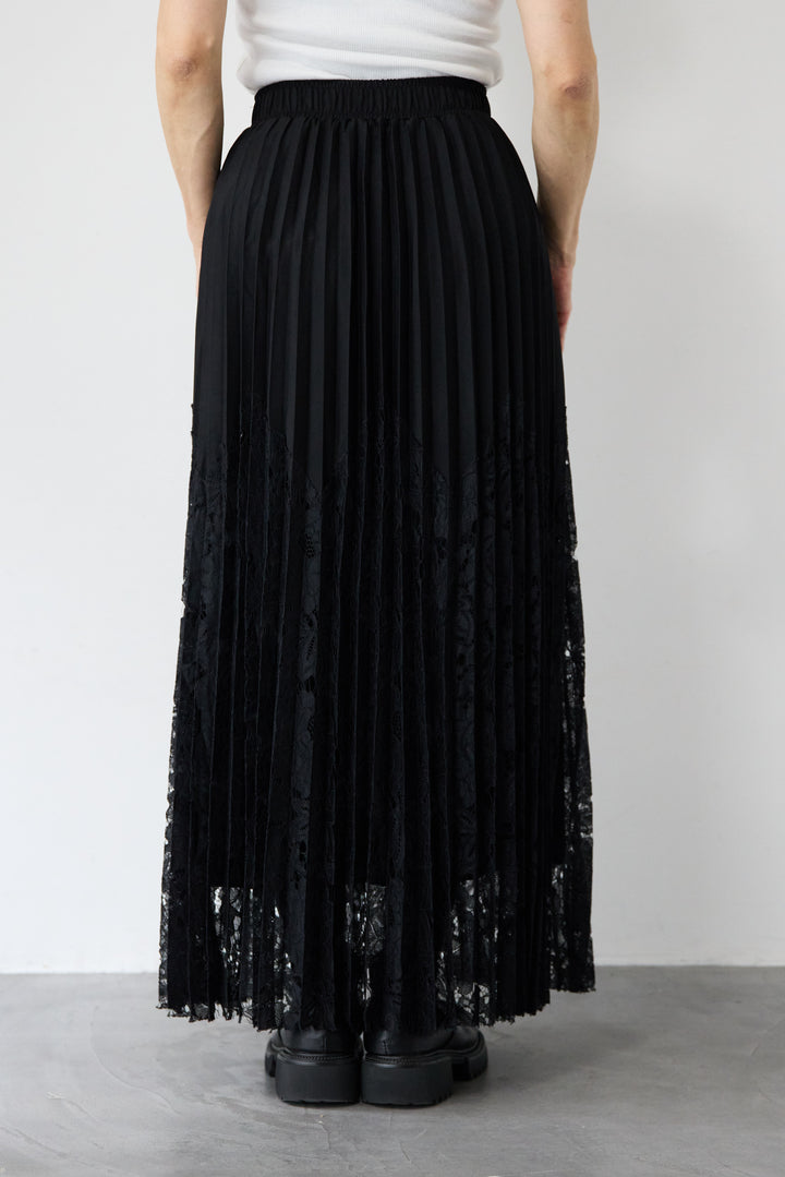 レース切替プリーツスカート